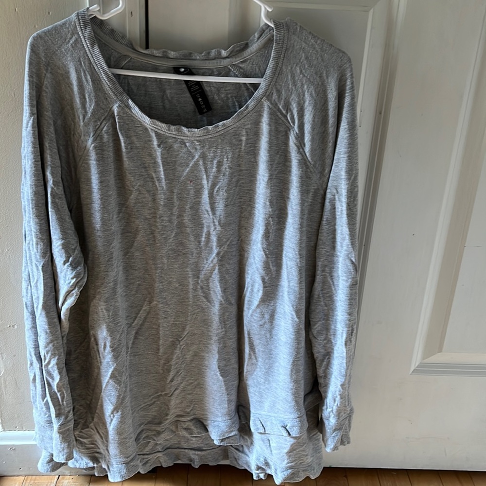 Gray long sleeve with ruffled bottom